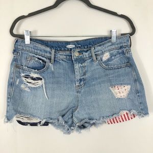 Old Navy American Flag Boyfriend High Rise Shorts